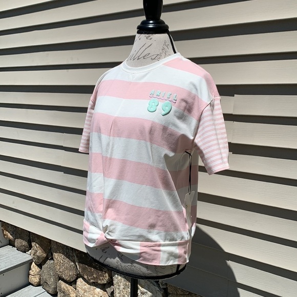 HER universe disney the little mermaid 30th anniversary striped twist front top - Picture 4 of 15